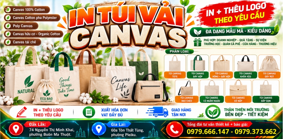 in túi vải Canvas ở Đắk Lắk
