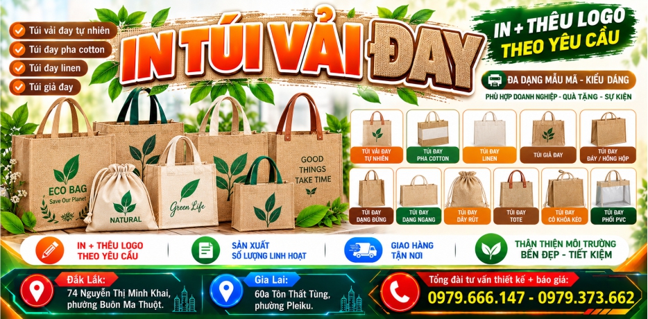 in túi vải đay ở Đắk Lắk